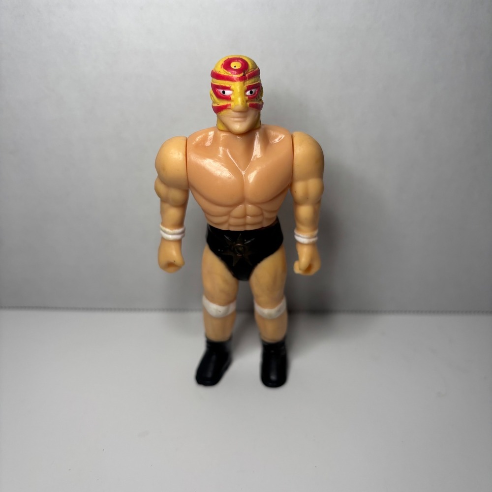 1999 WCW Toy Biz Masked Wrestler Action Figure Red Yellow Mask Vintage Loose